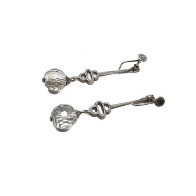 Orecchini Art Déco in argento sterling con onice nero e marcasite