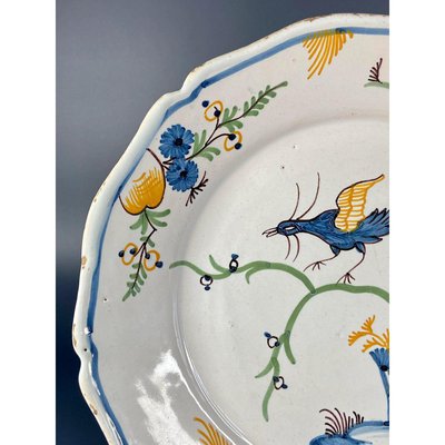 Antique Chinese Style Faience Plate from Nevers, France, 1790s for