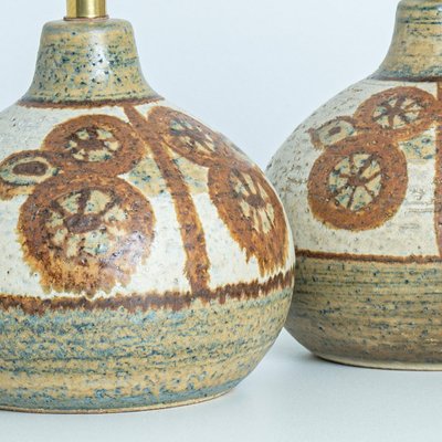 Ceramic Table Lamps with Silk Shades by Noomi Backhausen for