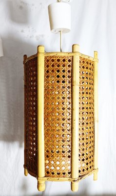 Nordische Lampe aus Rattan & Bambus, 1950er bei Pamono kaufen