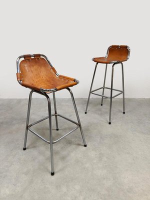 Vintage Bar Stools by Charlotte Perriand for Les Arcs, 1960s, Set