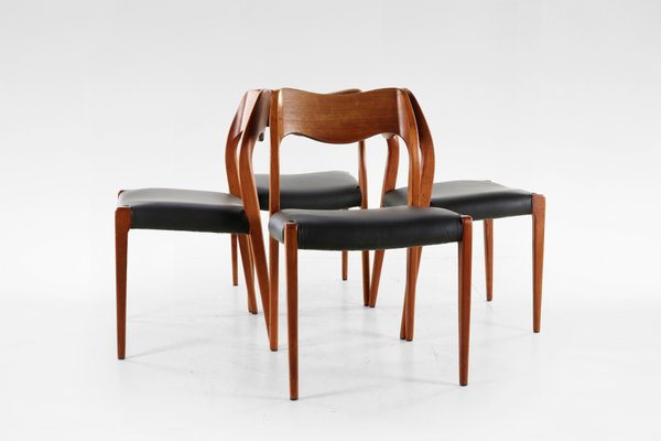 Model 71 Dining Chairs by Niels Otto Møller for J.L. Møller