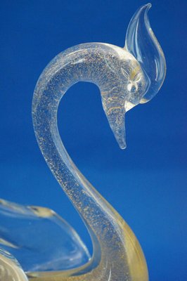 20th Century Murano Blown Glass Swan Sculpture in Gold Aventurine