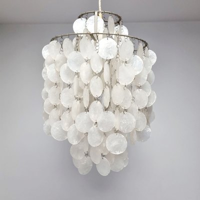 Mid-Century Modern Fun 1DM Shell Chandelier by Verner Panton for