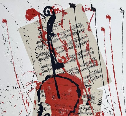 Arman, Violin and Score, Lithograph for sale at Pamono