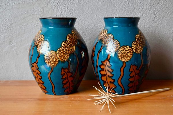 Large Art Deco Vases by Emile Simonod, 1940, Set of 2 for sale at Pamono