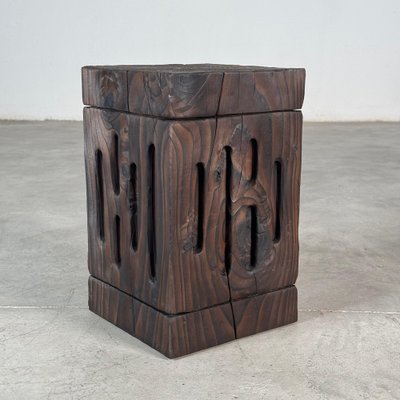 Yakisugi Charred Cedar Side Table or Stool for sale at Pamono