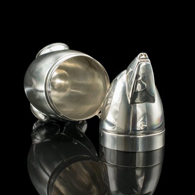 American Art Deco Silver-Plated Polar Bear Cocktail Shaker, 1930