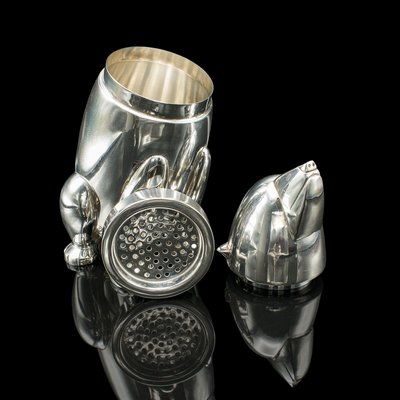 American Art Deco Silver-Plated Polar Bear Cocktail Shaker, 1930