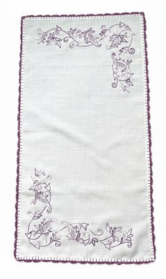 Lot De 2 Nappes Brodées Main En Coton Rose Clair - Format Rectangulaire, Très Bon état, Neuf Sans étiquette | Décoration De Table Artisanale