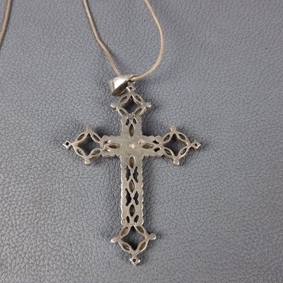 Collier Vintage Pendentif Argent 925 - Bijou Ethnique Rond - Occasion Bon état