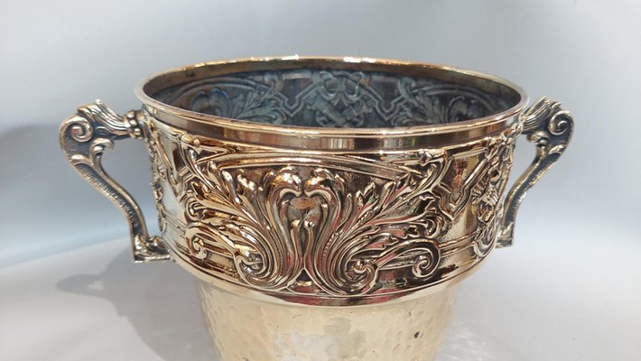 Vaso di fiori irregolare in ceramica dorata 24x24x23 cm
