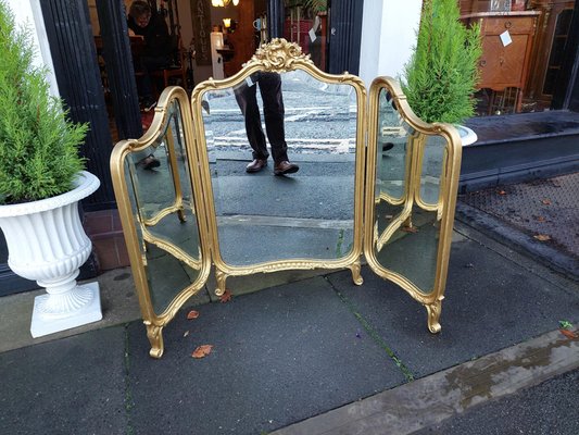 dressing table mirror gold Modern Vanity Set with Mirror, Gold & White Dresser Table Set and Butt –  Decobuys main image 0