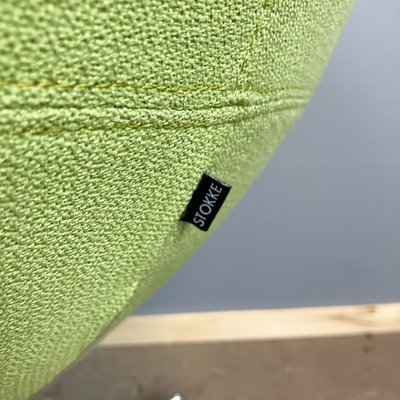 Mid-Century Planet Lounge Chair in Chrome and Lime Green Fabric