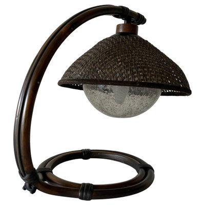 Vintage Nachttischlampe aus Bambus & Korbgeflecht von Temde, 1960er bei  Pamono kaufen