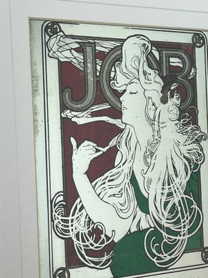 job cigarettes mirror Vintage Art Nouveau Mirror with Job Cigarettes Advertising by Alphonse  Mucha, 1970s for sale at Pamono