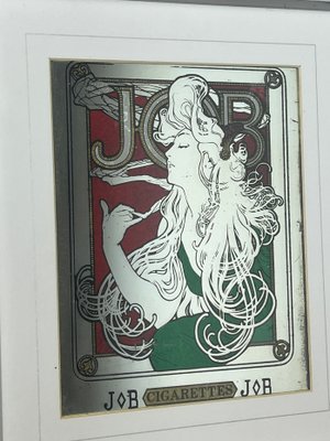 job cigarettes mucha Vintage Art Nouveau Mirror with Job Cigarettes Advertising by Alphonse Mucha,  1970s for sale at Pamono