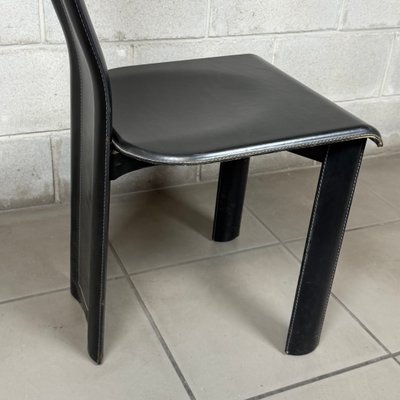 Modern Alice High Back Chair in Black Leather from Cattelan Italia