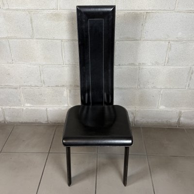 Modern Alice High Back Chair in Black Leather from Cattelan Italia