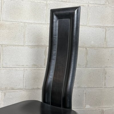 Modern Alice High Back Chair in Black Leather from Cattelan Italia