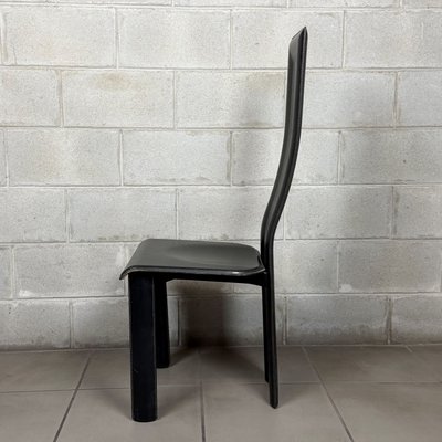 Modern Alice High Back Chair in Black Leather from Cattelan Italia