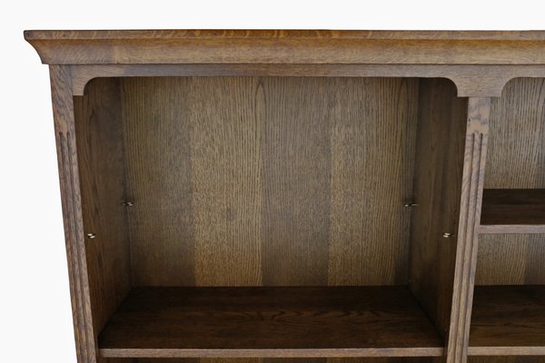 Large Vintage 20th Century Adjustable Oak Open Bookcase, 1920s for Large Vintage 20th Century Adjustable Oak Open Bookcase, 1920s for