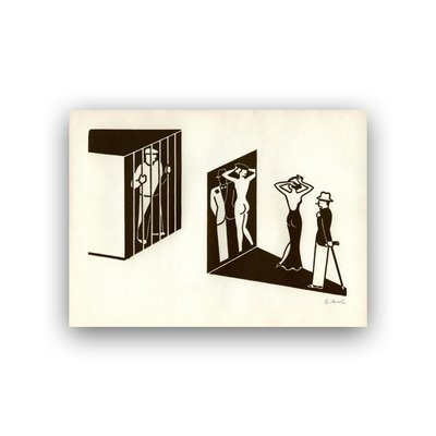 Gerd Arntz, Bespiegelung I, 1966, Paper for sale at Pamono