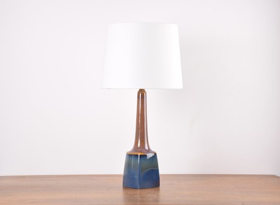 Modern Danish Table Lamp with Blue Brown Glaze from Søholm Stentøj
