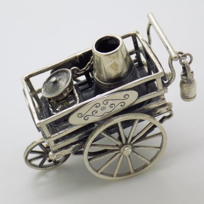 Vintage Italian Handmade Sterling Silver 925 Street Cart Figurine