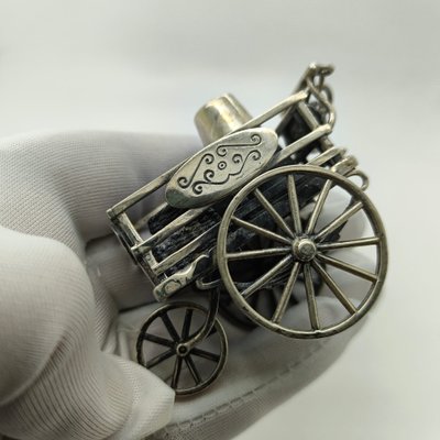 Vintage Italian Handmade Sterling Silver 925 Street Cart Figurine
