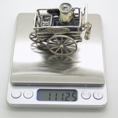 Vintage Italian Handmade Sterling Silver 925 Street Cart Figurine