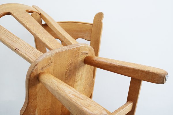 Vintage Brutalist Oak Chairs by De Puydt, 1960s, Set of 6 for sale