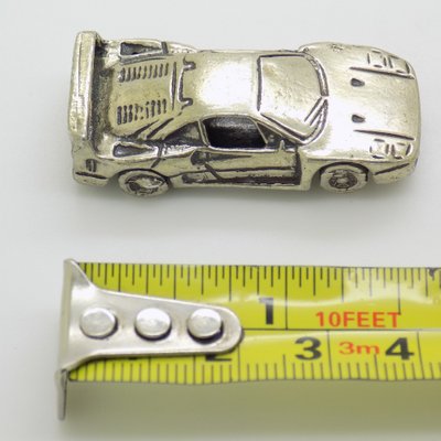 Vintage Italian Handmade Silver F40 Ferrari Sport Car Figurine