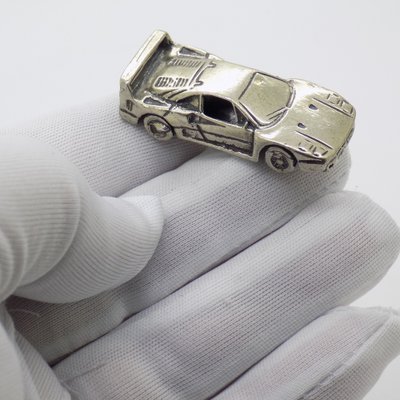 希少！Germany ヴィンテージブローチF40 Vintage Italian Handmade Silver F40 Ferrari Sport Car Figurine