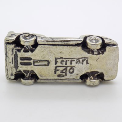 Vintage Italian Handmade Silver F40 Ferrari Sport Car Figurine
