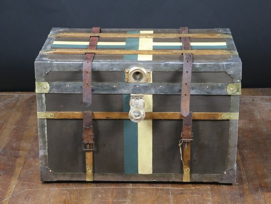 American Trunk With Leather Straps, Leather Trunk Straps