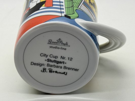 No. 12 Stuttgart B. Brenner Cupola City Cup Collection Series Cup by Tasse Bellini for Rosenthal Studio Line, 1990s