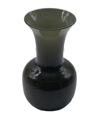 Vintage Italian Petrol Green Murano Glass Vase, 1980s for sale at Pamono
