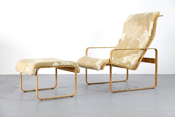 Wicker lounge sale chair with ottoman