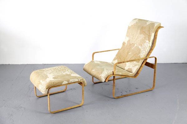 Wicker lounge chair with on sale ottoman