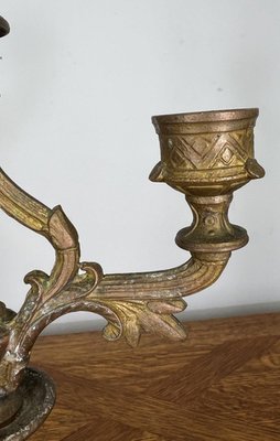 Vintage French Style Mantel Clock with Matching Candelabras, Set