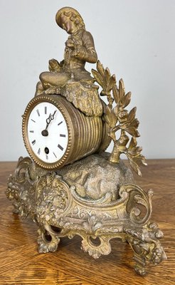 Vintage French Style Mantel Clock with Matching Candelabras, Set
