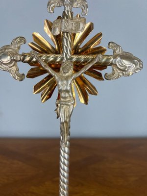Pendentif Croix Religieuse En Argent Sterling Art Nouveau - Vintage, Occasion