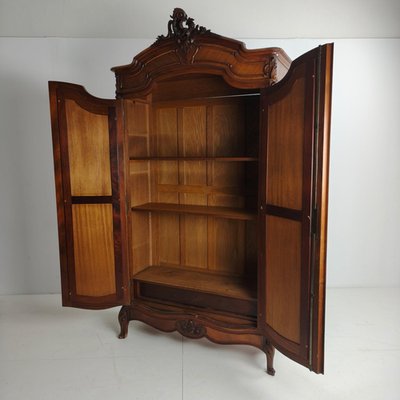 Armoire Vintage Bois – 1 Porte Avec Miroir Biseauté – Penderie – 199x99x50 Cm