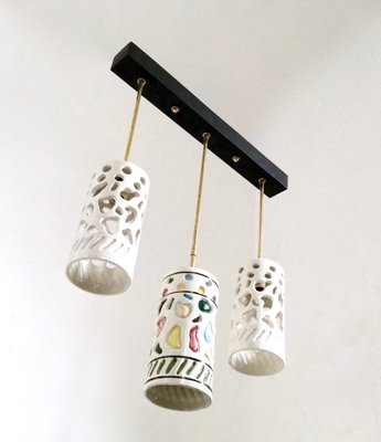 Italian Ceramic Brass Ceiling Lamp 1950s For Sale At Pamono