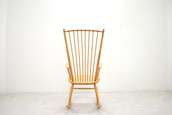 Antique wingback cheap rocking chair