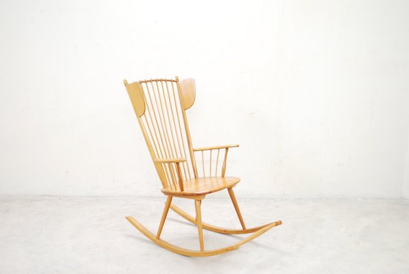 Antique wingback cheap rocking chair