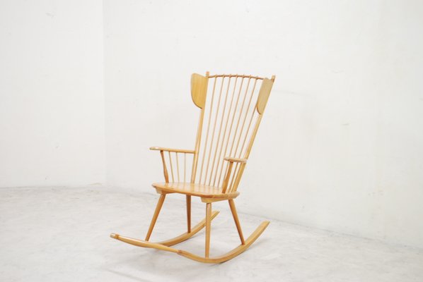 Antique wingback cheap rocking chair