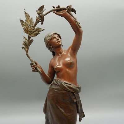 Auguste Moreau, Lady with Branch, Late 19th Century, Bronze for