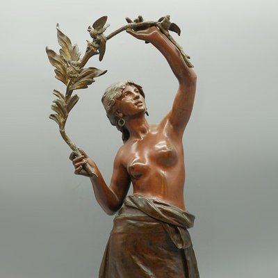 Auguste Moreau, Lady with Branch, Late 19th Century, Bronze for